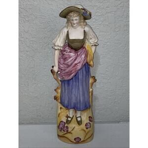 Hal-Sey Fifth Ave L & M Occupied Japan Figurine Woman Colonial Farmer Large 13”